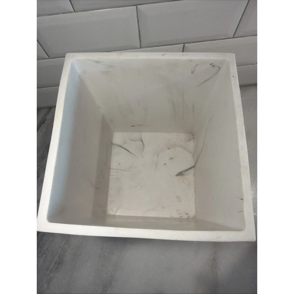 Kassatex Marmol Bathroom Waste Basket Marble Look Heavy 995